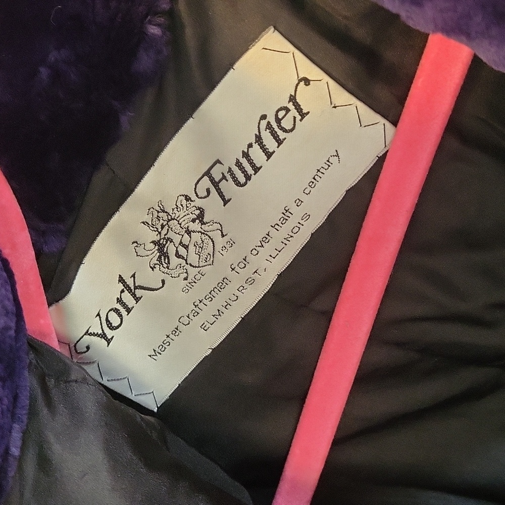 York Furrier Purple Sheared Beaver Coat - Picture 5 of 6